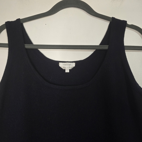 Max Mara Made in Italy Wool Cashmere Black Sweater Vest soft Neutral Quiet luxur - Picture 3 of 9